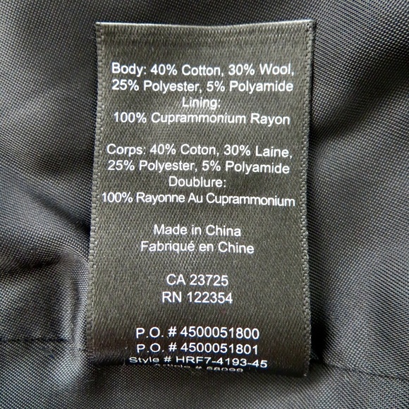 Wilfred Free Wool Blend Blazer Jacket Italy Long Sleeve Black Gray Women's XXS - Picture 7 of 7